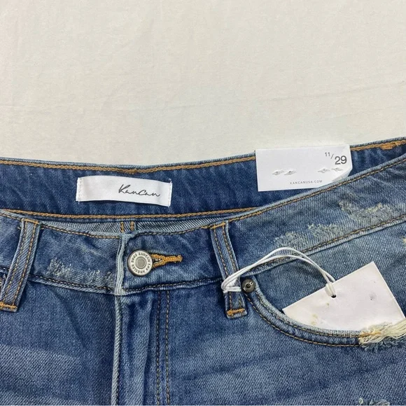 Kancan Distressed Denim Shorts Women’s 11 blue jeans shorts NWT - Picture 3 of 8